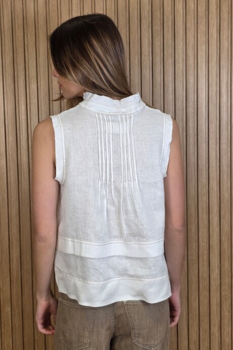 Musculosa Annie Puro Lino Blanco