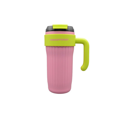 Vaso térmico con agarre y sorbito bi color Rosado