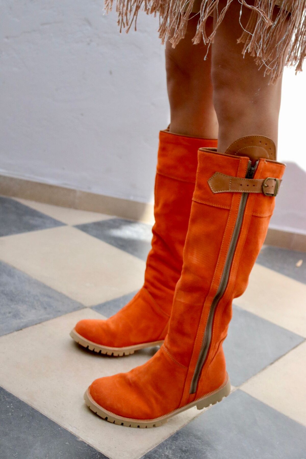 Cuatro Estaciones Gamuza Lisas Naranja