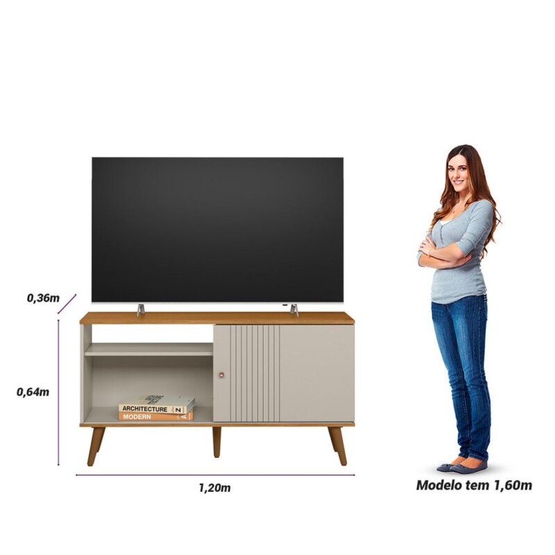 Rack Rubi TV 50" Nature/Off White Rack Rubi TV 50" Nature/Off White