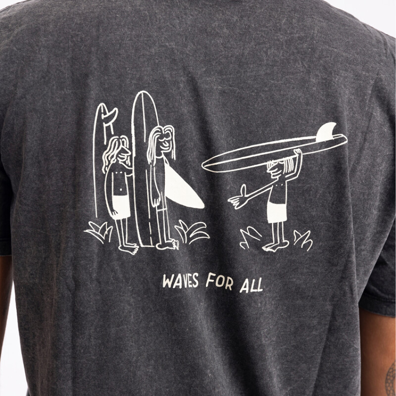 Remera La Isla Waves For All - Black mineral Remera La Isla Waves For All - Black mineral