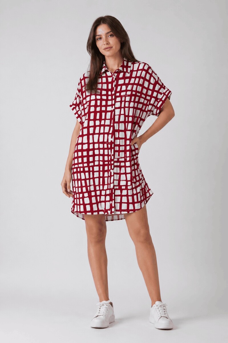 Vestido Camisero Pupa - Estampado Brorgoña 