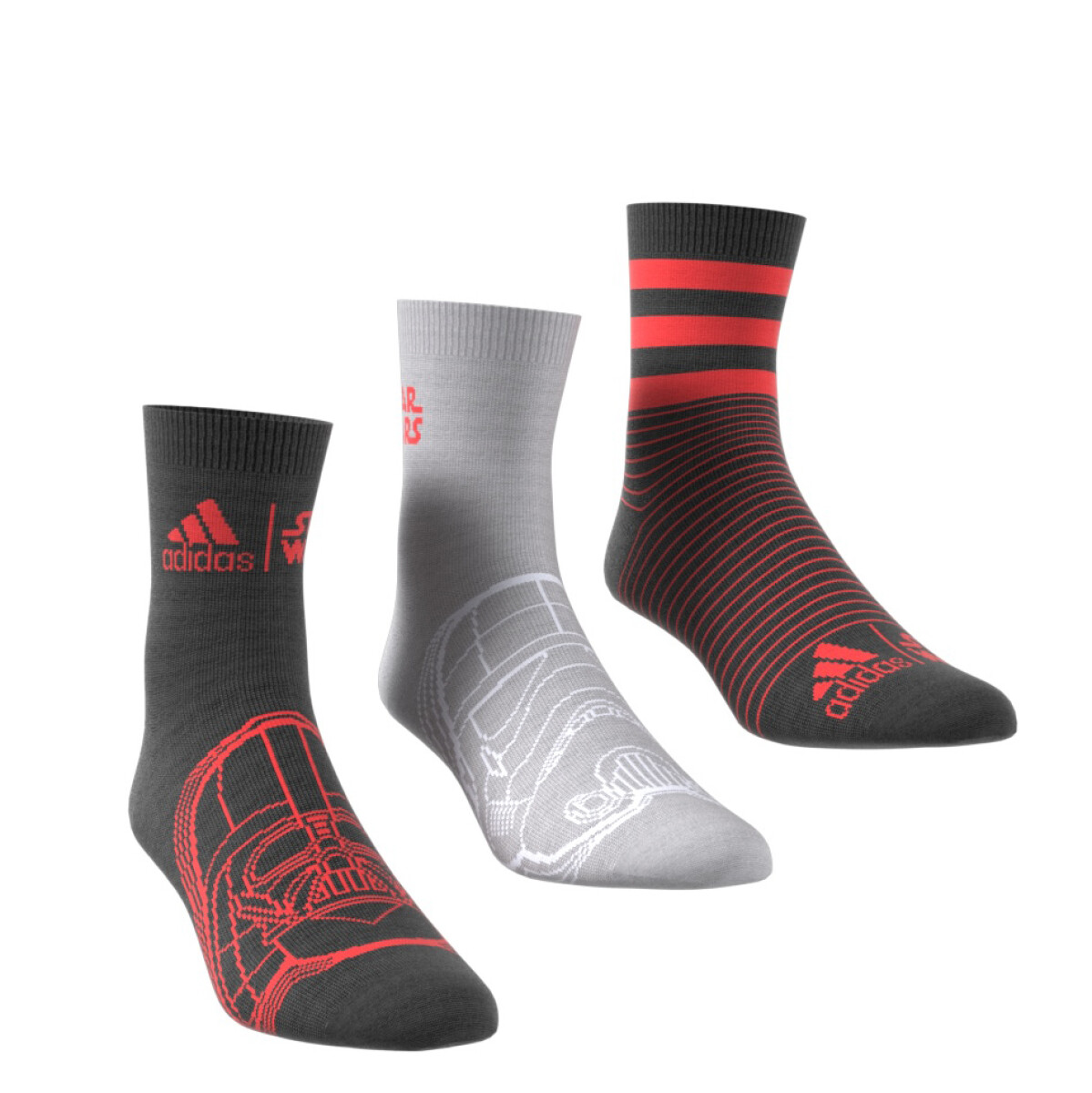 Medias Infantiles Adidas x3 Star Wars Adidas - Negro - Gris - Rojo 
