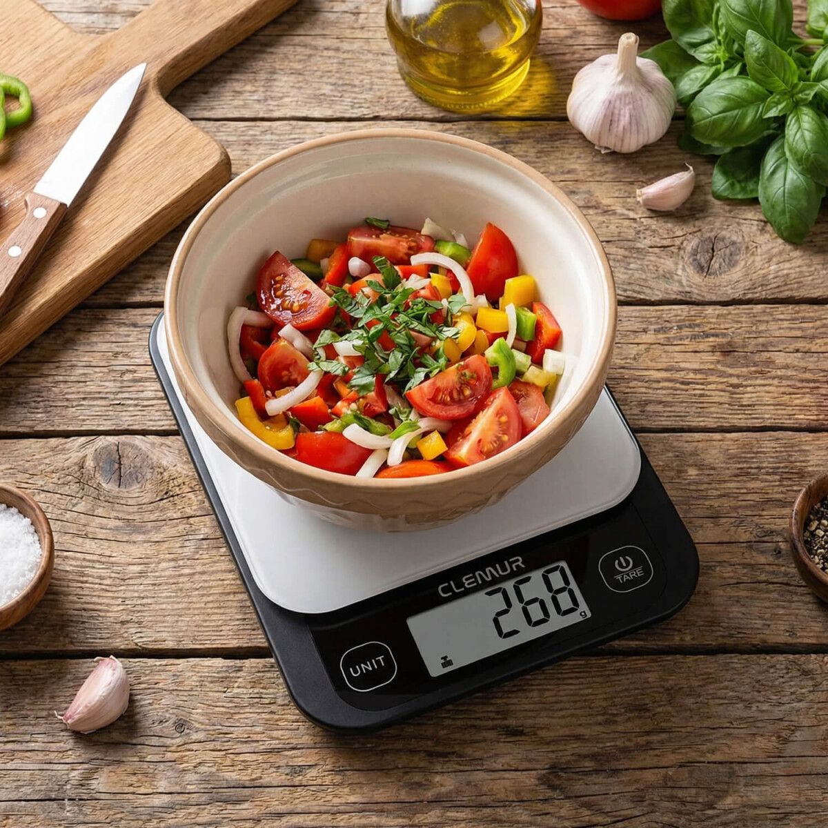 Balanza Digital de Cocina IMBACK con Precisión 1g a 5kg Compacta Moderna Color Negro 