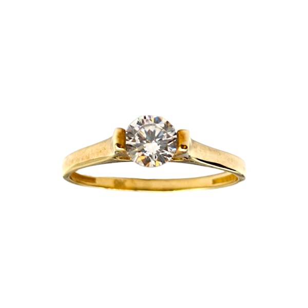 Anillo Solitario-Oro bajo-Piedra zirconia-AN8057 conpiedra