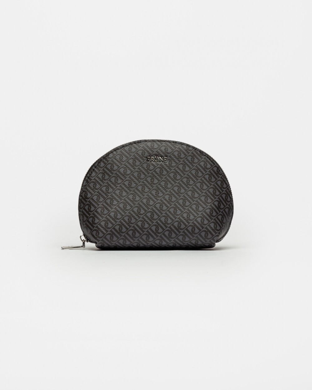 Porta Cosméticos Monogram En Efecto Cuero Estampado Negro