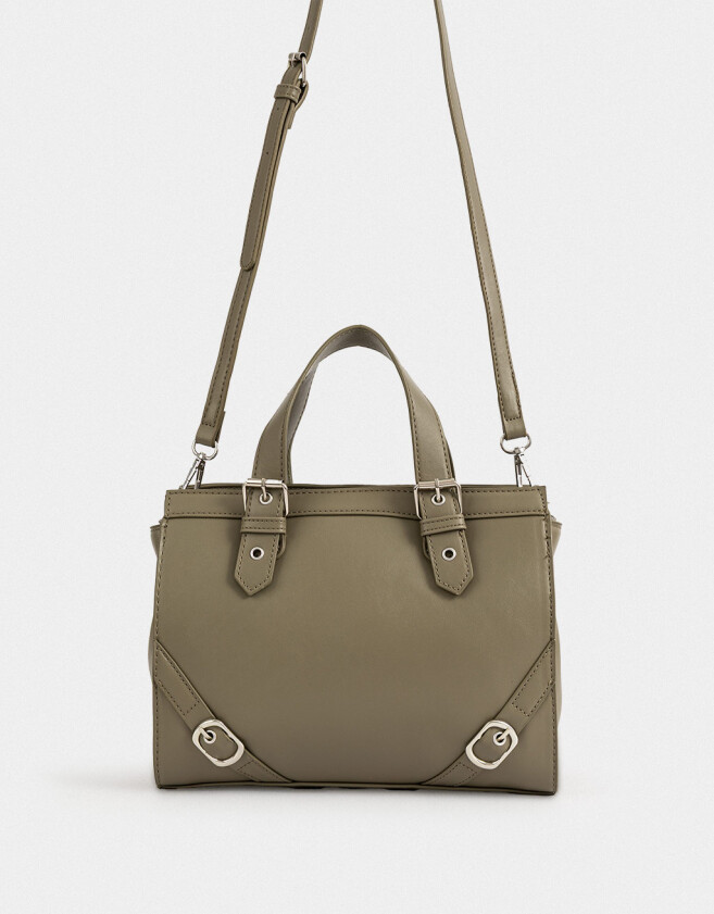 City Cartera City Con Hebillas - Verde Medio