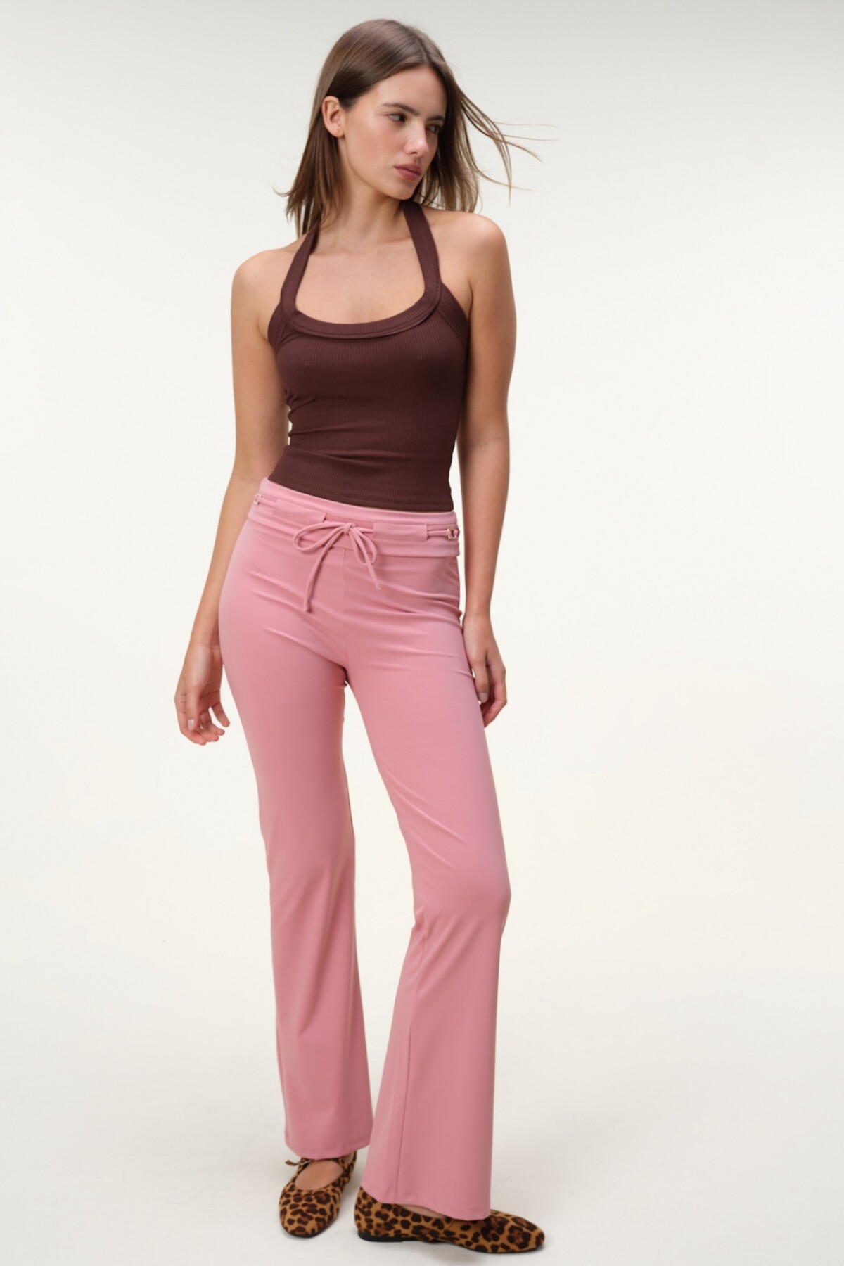 Top Halter Rib Marron