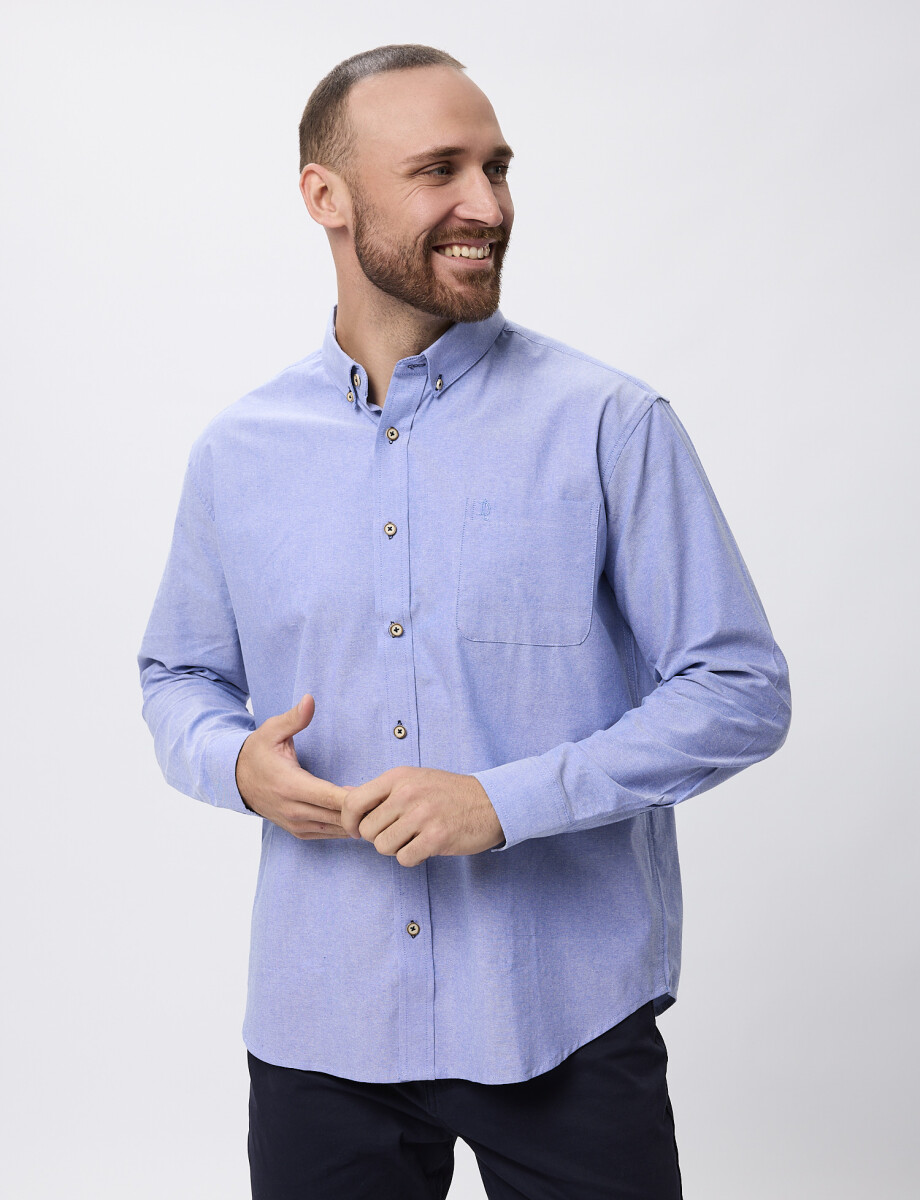 Camisa oxford lisa azul