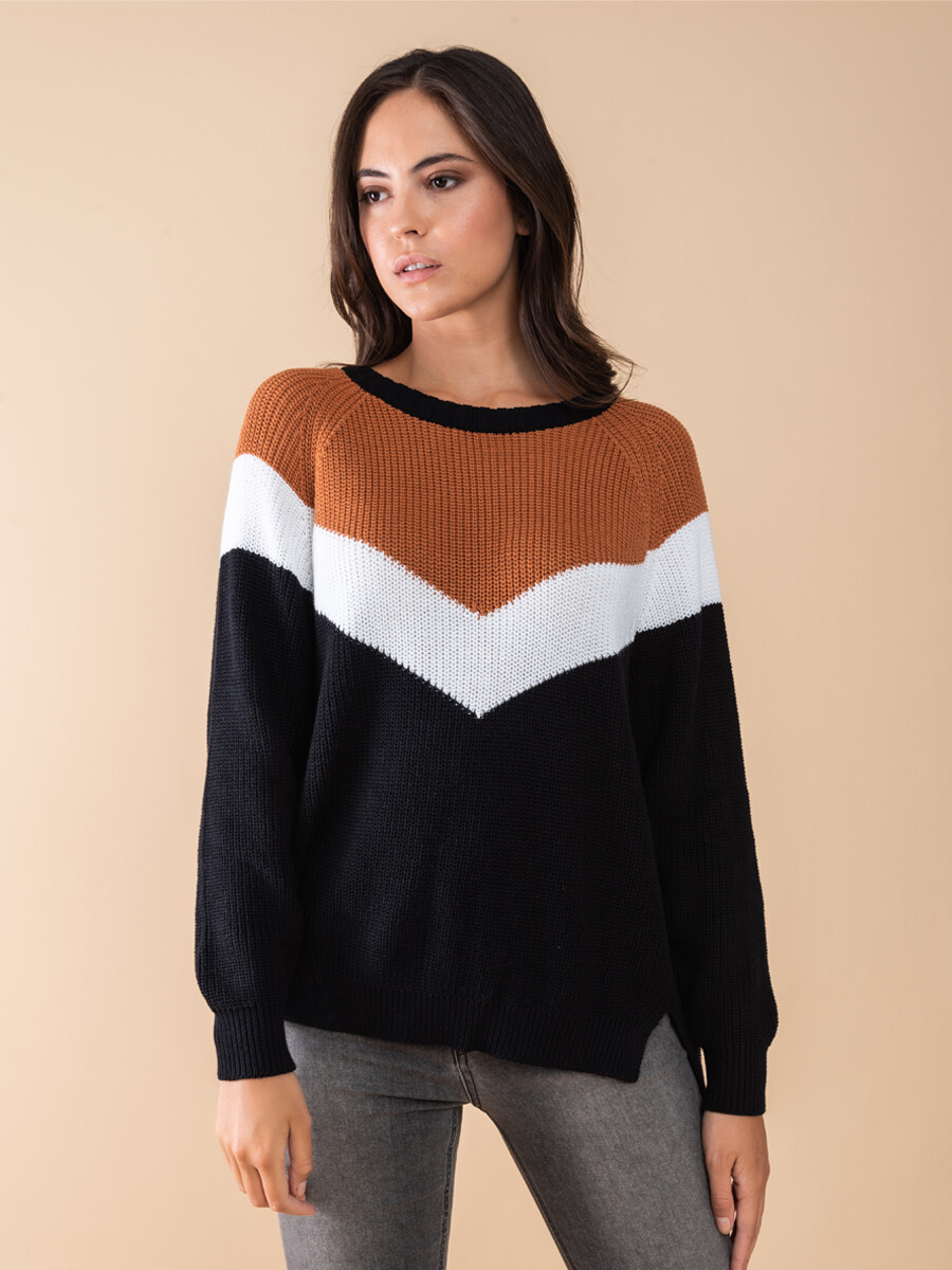 Sweater punto triangulo - Negro 