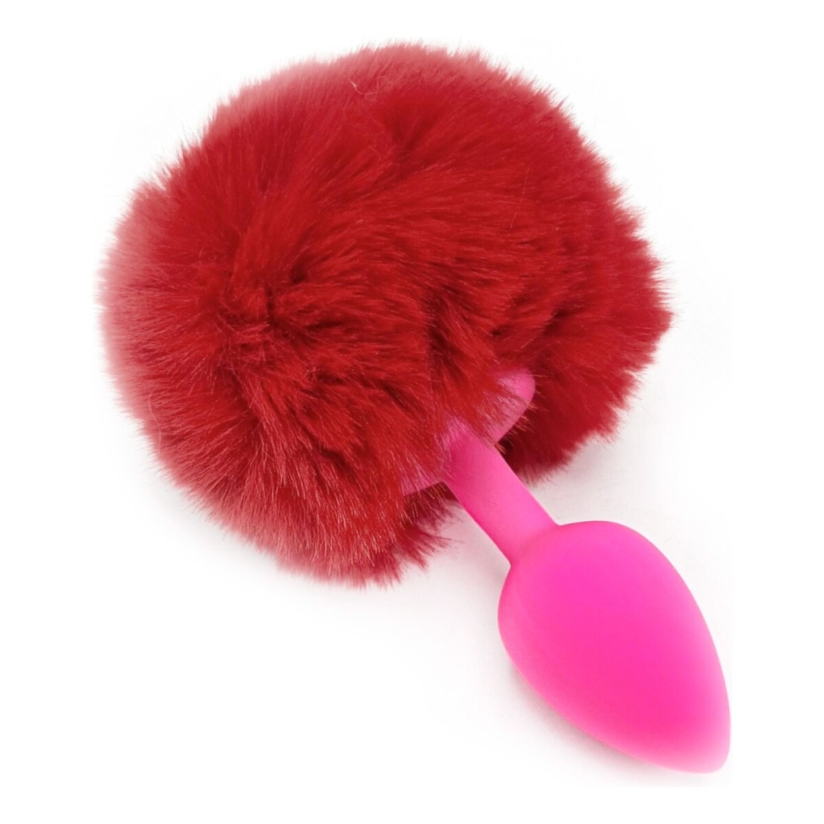 Plug Anal Pompon Conejita Consolador Estimulador Talle L - Color Variante Rojo rosa 