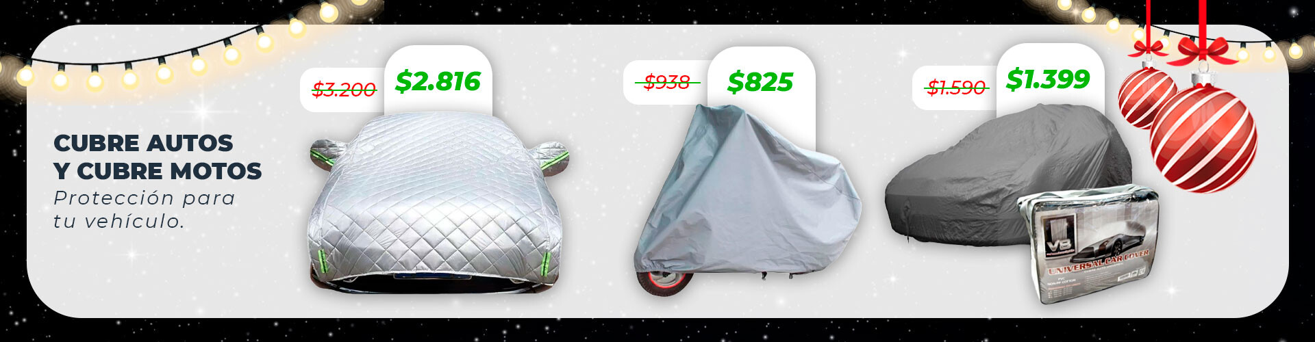 NAVIDAD CUBRE AUTOS