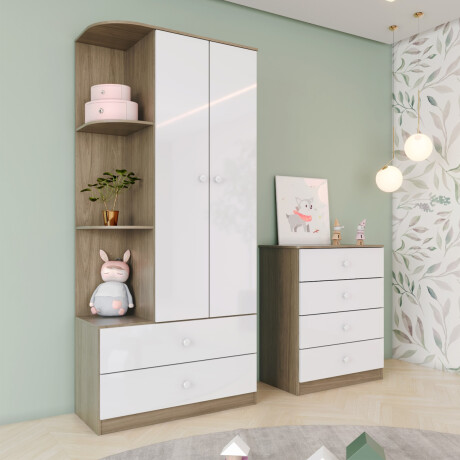Cómoda Cajonera infantil 4 cajones MARRON