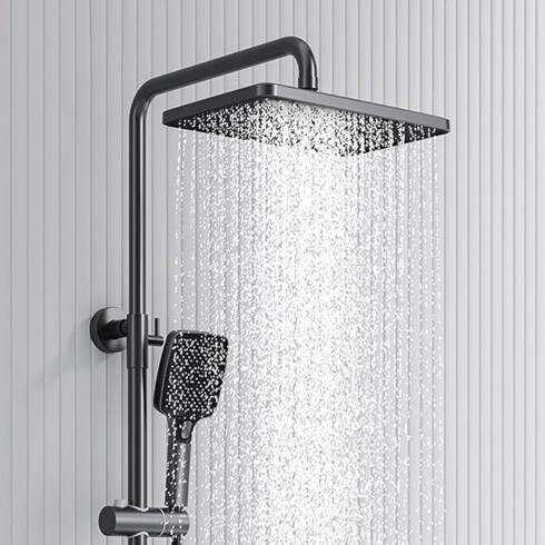 Griferia BARRAl DE DUCHA GUN METAL EN AC INOX 000