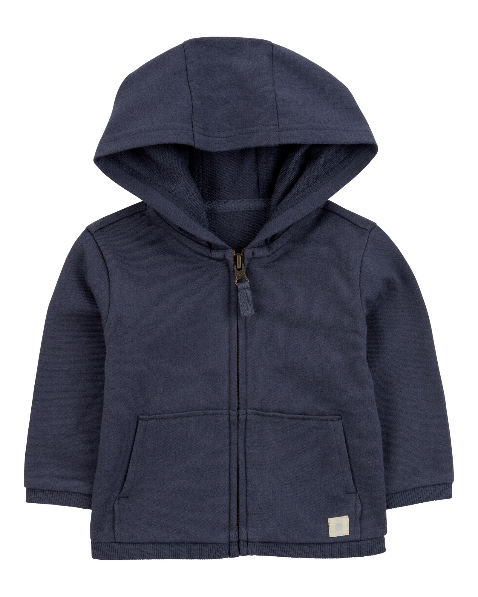 Campera de algodón, con capucha, azul marino Sin color