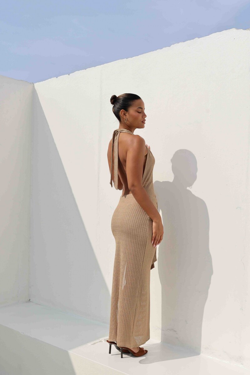 VESTIDO AMARA BEIGE OSCURO