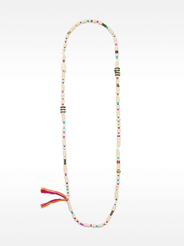 Collar Largo Con Cuentas Multicolor multicolor