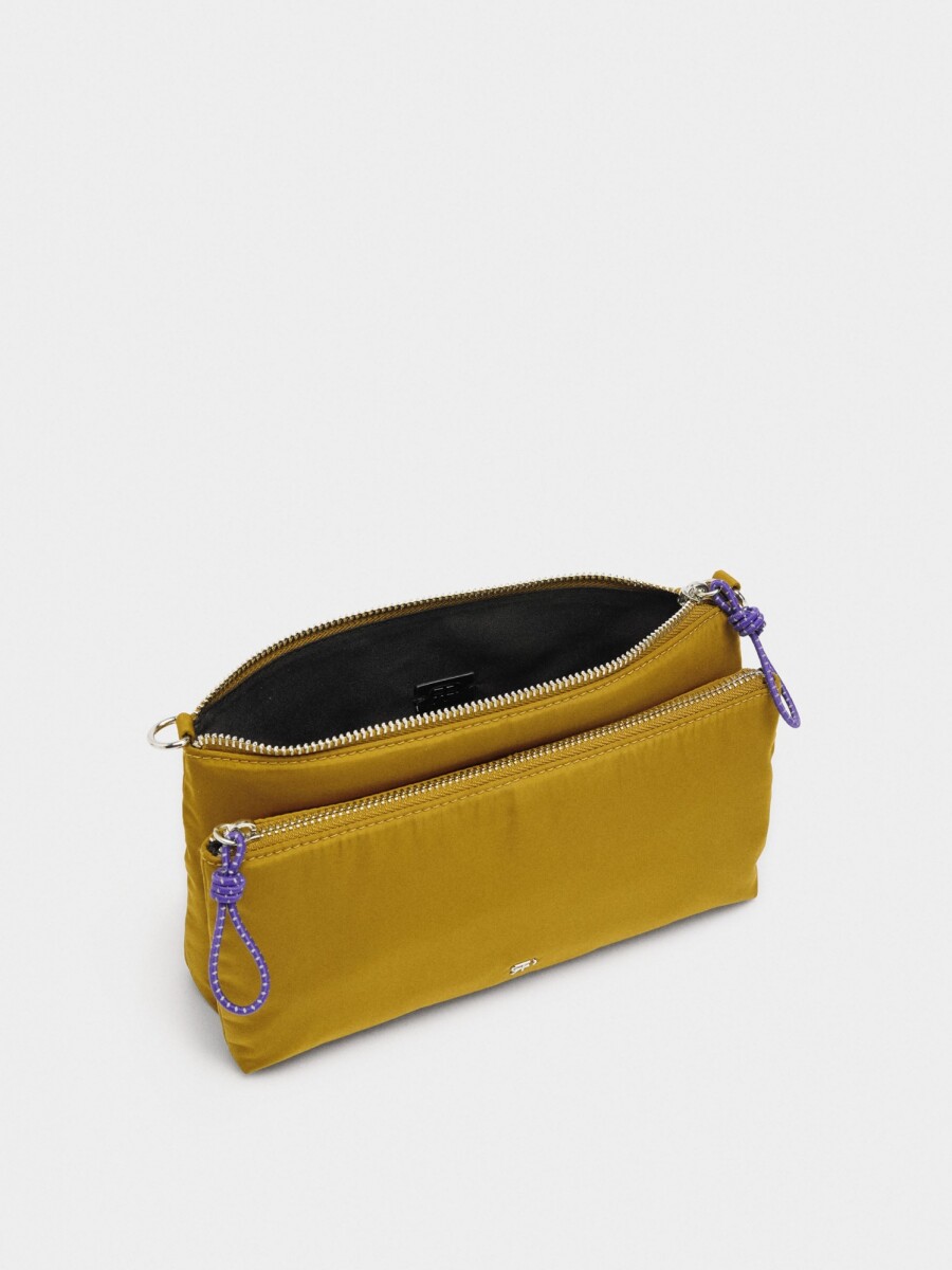 Bolso Bandolera De Nylon mostaza
