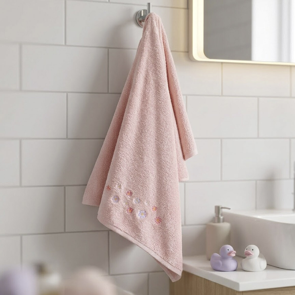 Toalla Infantil Felpa Encanto 100% Algodón 70 x 115 cm - ROSA 