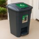 Tarro de residuos con ruedas pedal 60 lts VERDE