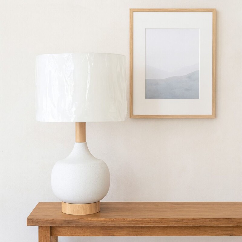 Lampara de Mesa en Resina y Madera Lampara de Mesa en Resina y Madera