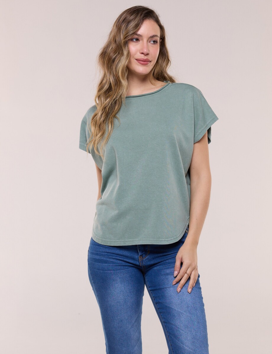 Remera De Algodón Dolman - Verde 