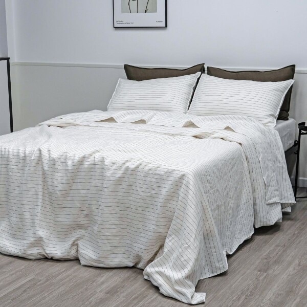 FUNDA DE DUVET FRENCH FLAX LINEN BLANCO - QUEEN