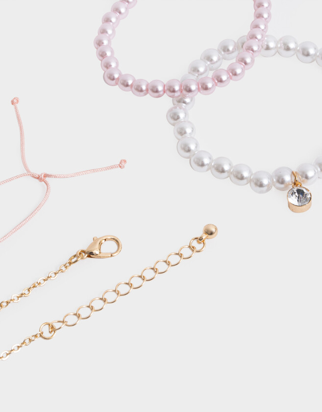 Pulseras Infantiles Con perlas Dorado