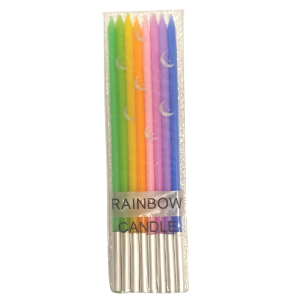 Vela Rainbow Neón Largas x8 und 