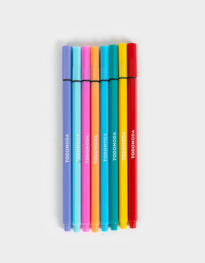 Lapices y Lapiceras Set Grande Set De 8 Microfibras De Colores - Combinacion Multicolor