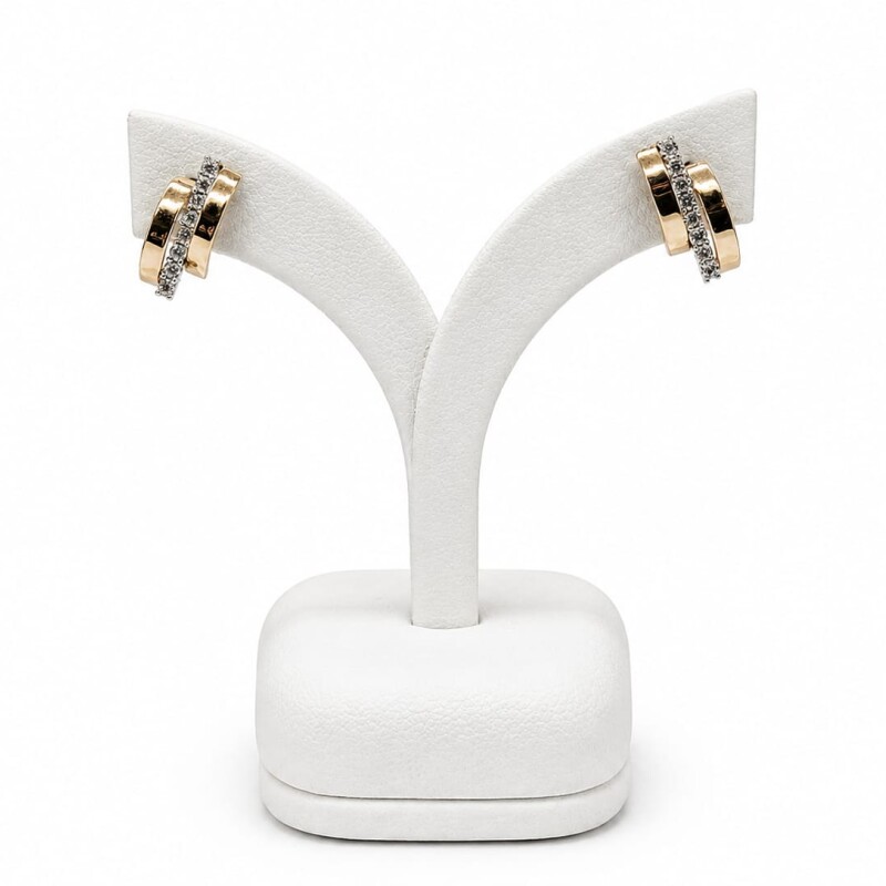 Caravanas barras con zirconias Oro 18kt Caravanas barras con zirconias Oro 18kt