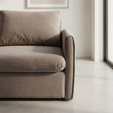 Sofá Hype (Retráctil) - Tela Microfibra - 2 cuerpos FX4-11 (Tostado)