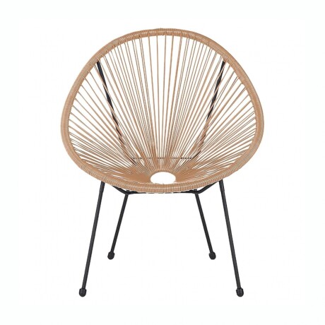 SILLA SIMIL RATTAN SC-093KD Silla Ovalada Símil Rattán RUSTICO SC-093KD Con Estructura de Acero - Beige
