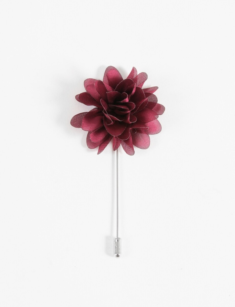 Prendedor flor tela - bordo 