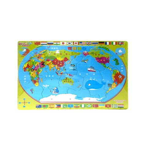 Puzzle de madera del mundo 28.5x21.5cm Puzzle De Madera Del Mundo 28.5x21.5cm