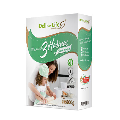 Mezcla De 3 Harinas Deli For Life 800g Mezcla De 3 Harinas Deli For Life 800g