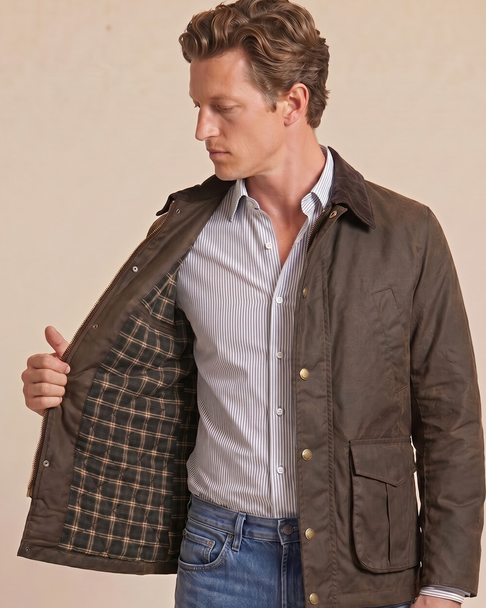 Parka Forest Cotton Wax Marrón