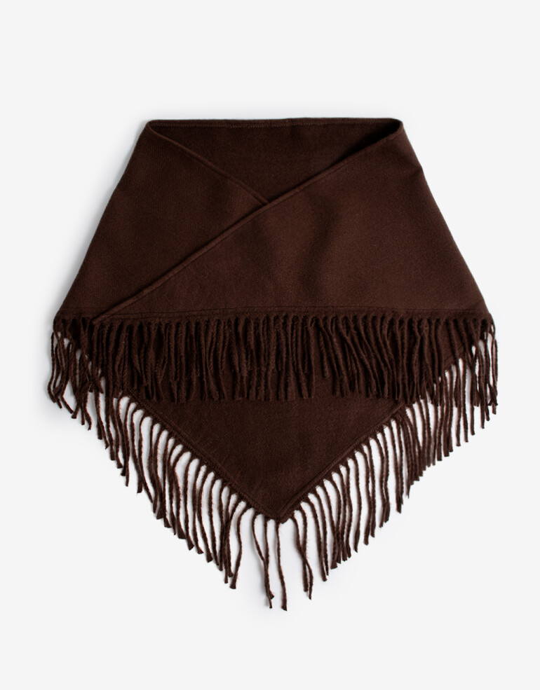 Bufandas Bufanda Con Flecos - Marron Chocolate