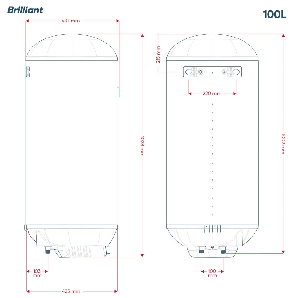 TERMOTANQUE BRILLIANT 100LITROS BREV100WH