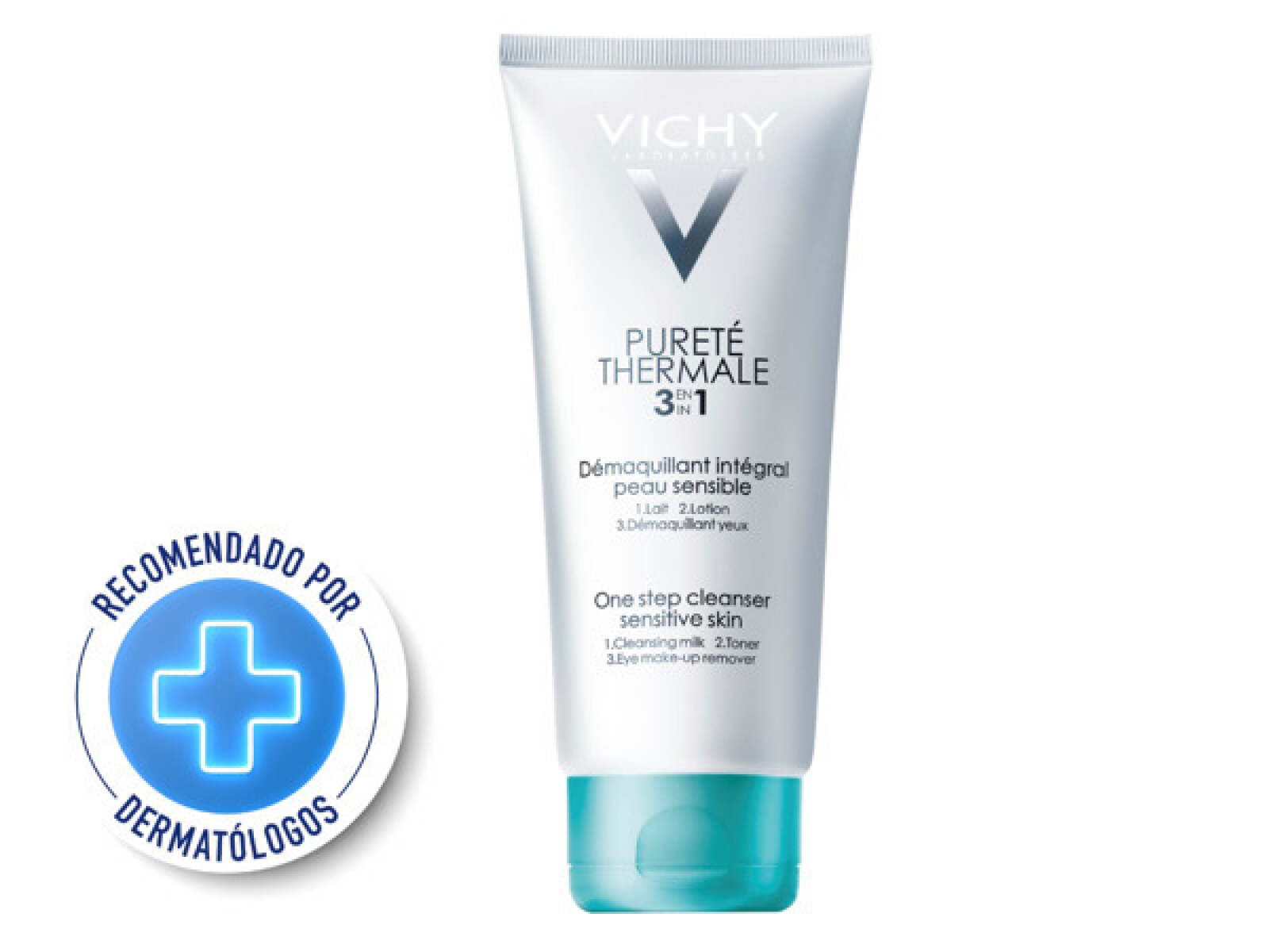 Vichy Pureté Thermale 3 en 1 Desmaquillante 200 ml | Limpieza Facial, Tonificación e Hidratación 