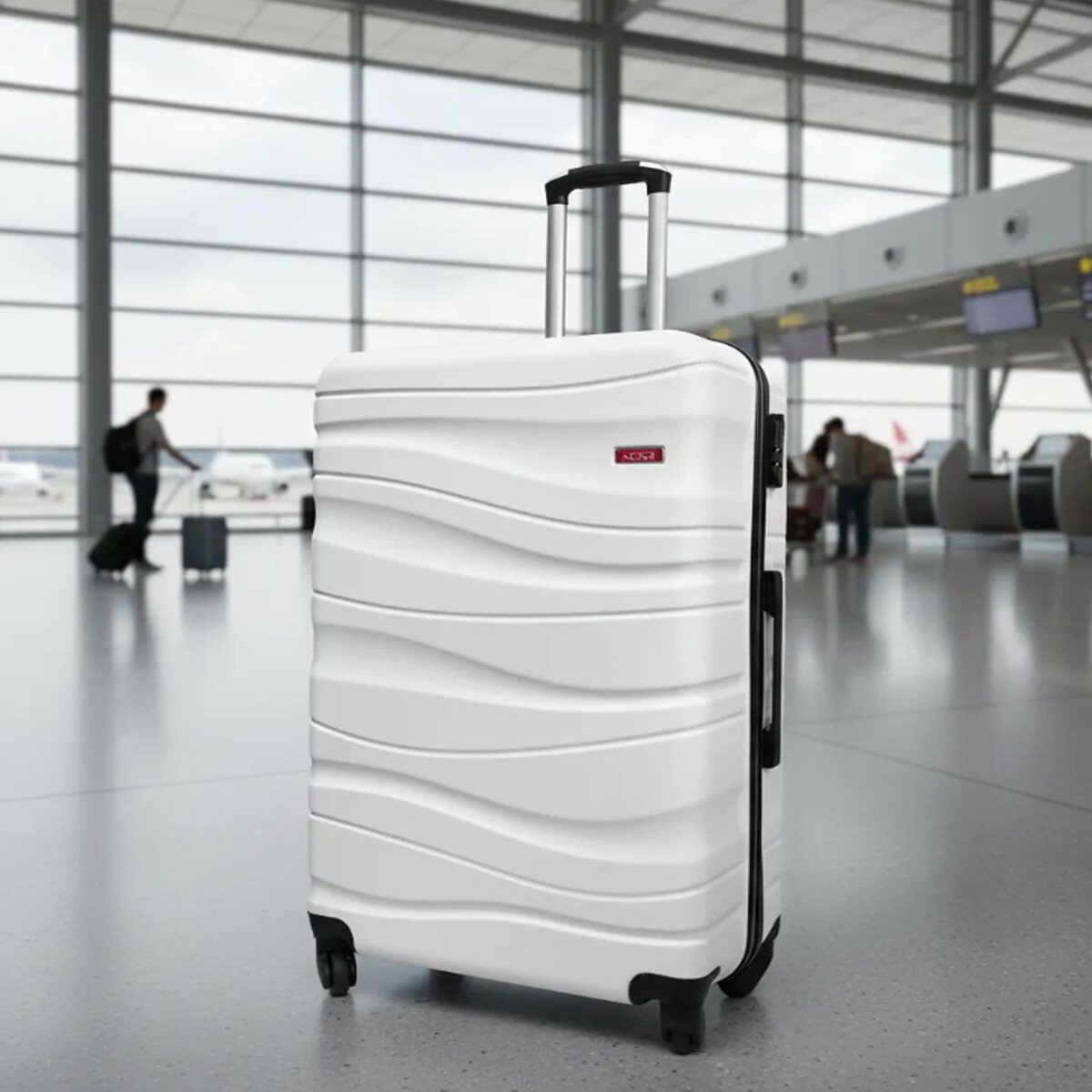 Valija Grande 4 Ruedas Rígida Mango Telescópico - Blanco 