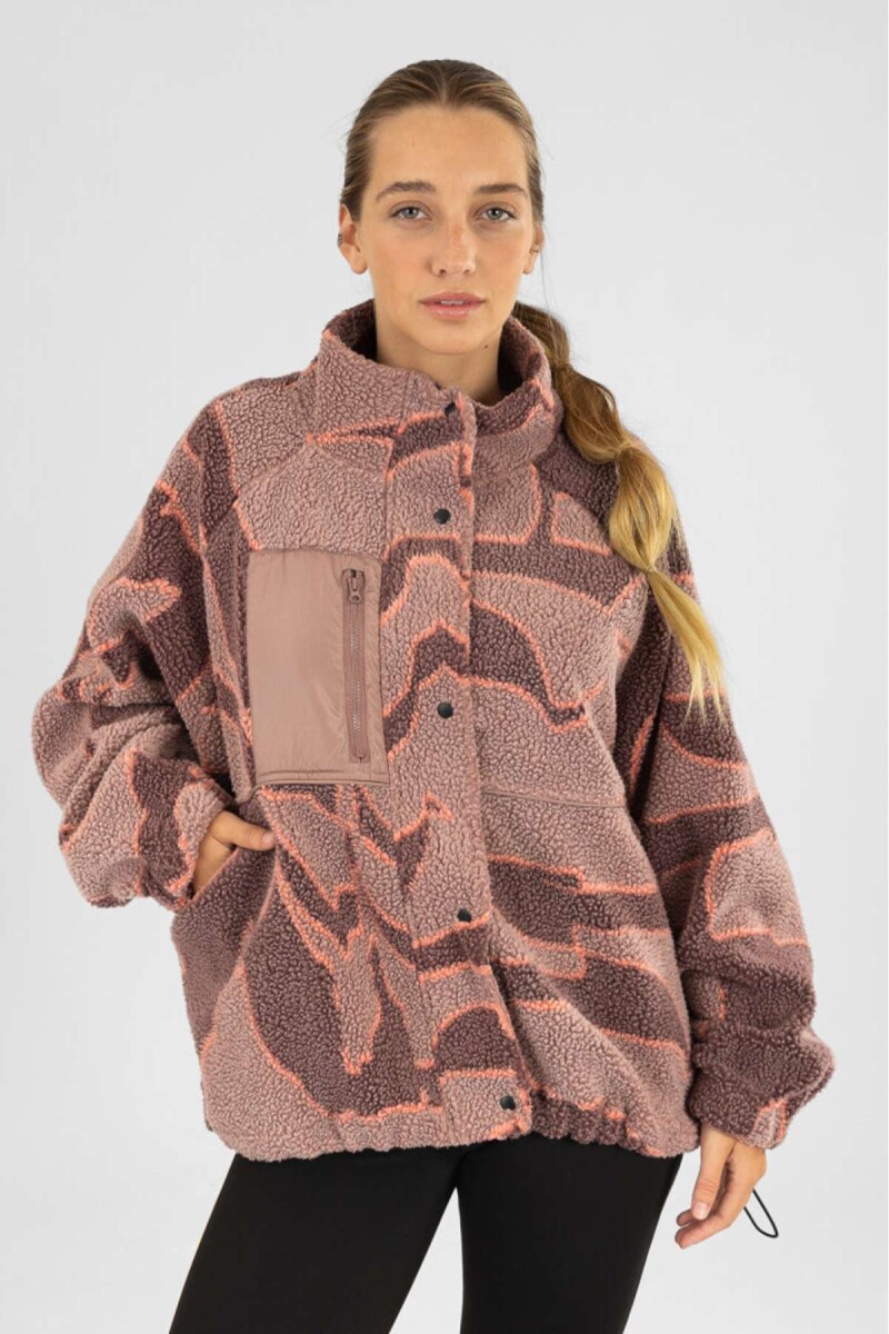 Campera burgundy sherpa - Rosa antique 