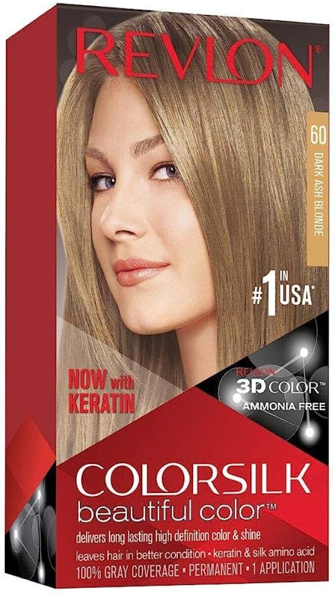 Revlon ColorSilk Tinte de Cabello Permanente Tono #60 Rubio Cenizo Oscuro 