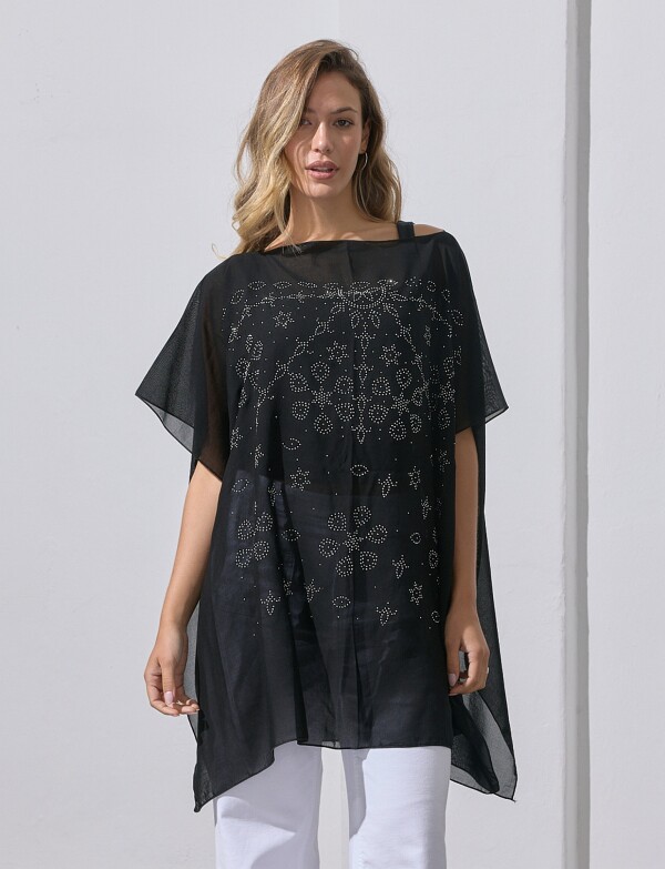 Poncho Noche NEGRO/PLATEADO