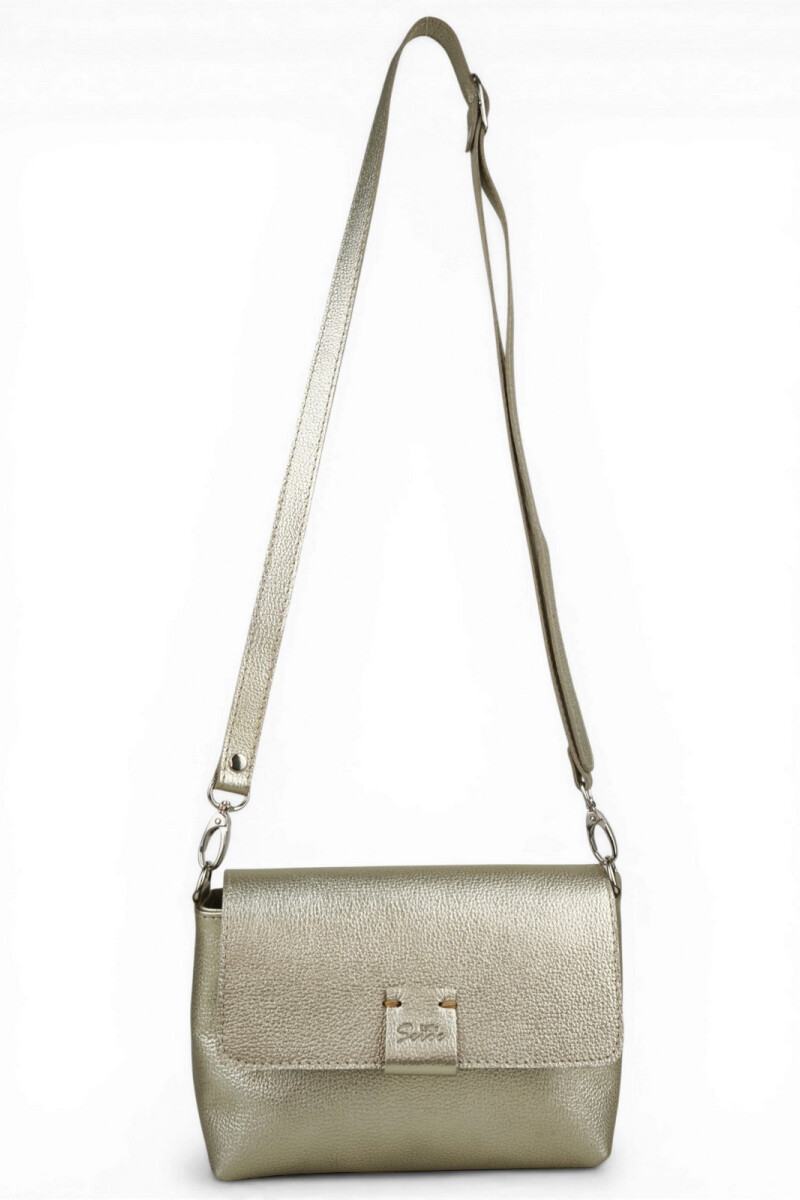 Morral con solapa chico Champagne