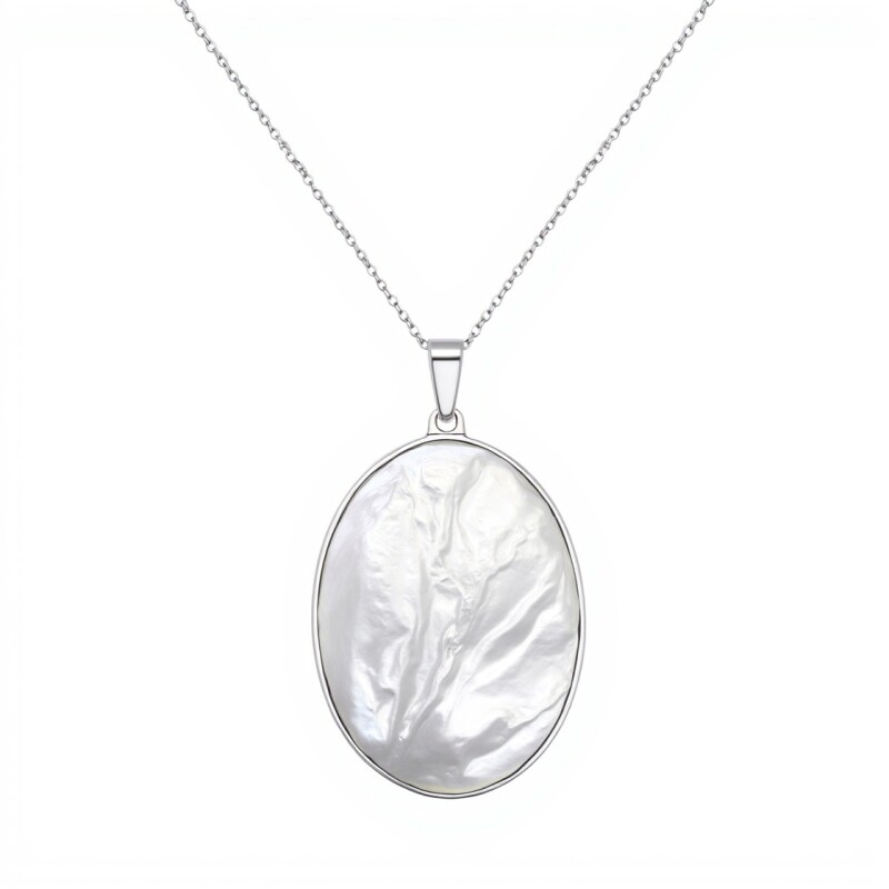 Dije ovalo - Plata 925 - nacar - CP4750 conpiedra