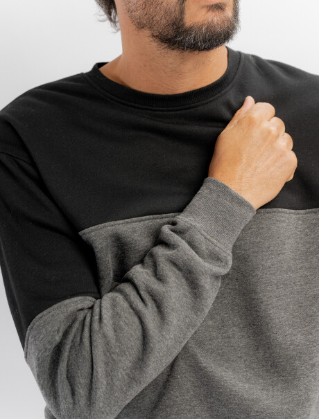 Buzo felpa combinado gris oscuro