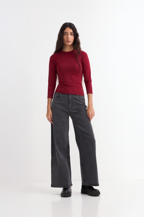 Jean wide leg full length GRIS OSCURO