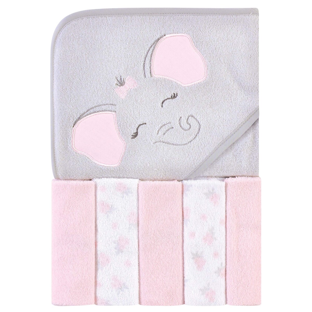 Toalla Infantil Hudson Baby Animales - ROSA-ELEFANTE 