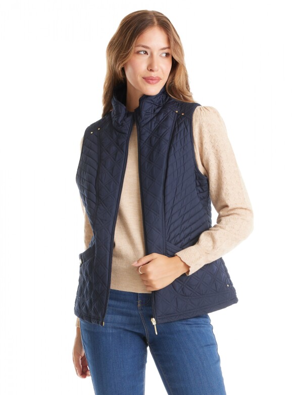 Chaleco Capitoneado & Forro Símil Piel AZUL